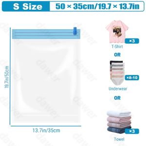 ถุงสูญญากาศ แบบใส ประหยัดพื้นที่ สําหรับใส่เสื้อผ้า 4 ชิ้น