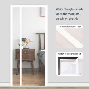 Upgraded Magne Door Screen Side Open Fiberglass Mesh Mosquito Net Full Magne Door Curtain Fly Insect Anti-mosquito Invisible Fiberglass Mesh for Kitchen Indoor Living Room