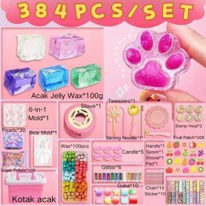 COD 620pcs Jelly Wax Wax Seal Stamp set  Sticker DIY Pembuatan gantungan kunci DIY 3D Boneka jeli beruang kekerasan Segel Amplop Set