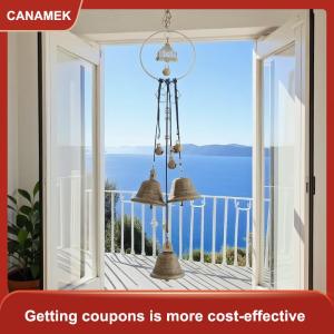 【CANAMEK】 1 cái chuông phù thủy tay nắm cửa treo trang trí wicker Chuông gió trang trí nhà