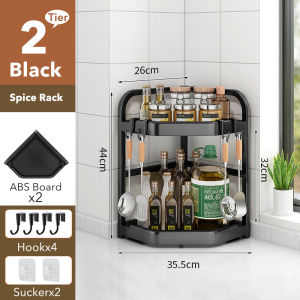 Lifinity Stainless Steel Corner Spice Rack Condiments Rack Kitchen Racks Organizer Multipurpose Storage Jars Bottle Seasoning Shelves