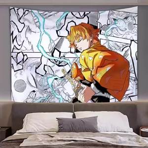 Demon Slayer anime Japanese-style student dormitory decoration backdrop cloth room headboard hanging tapestry