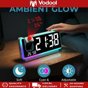 Digital Clock Large LED Display RGB Night Light USB Charge for Hearing Impaired & Deaf People