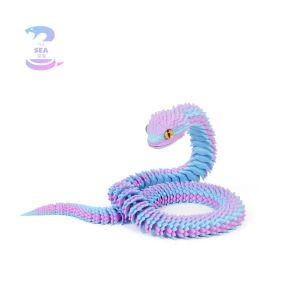 Local 3G Printed Luminous Snake Movable Joint Simulation Luminous Snake Figurine Creative Home Office Desktop Decoration Birthday Gift Crafts