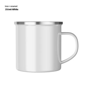 Konco 350ml Enamel Mugs Milk Cups Coffee mugs with handle Drinking Cups  Drinkware Tea cups Water bottle Bar Accessories
