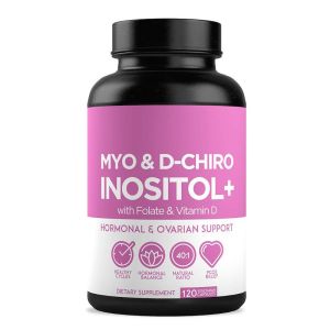 Womens Balance Inositol & D-Chiro Inositol Powder with Folic Acid & Vitamins 120 Capsules Halal