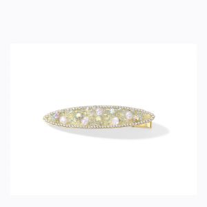 Fairy Pearl Crystal Oval Hair Clip Simple Womens Bang Side Clip Sweet Alloy Hairpin Fashion Korean Style Hair Accessories