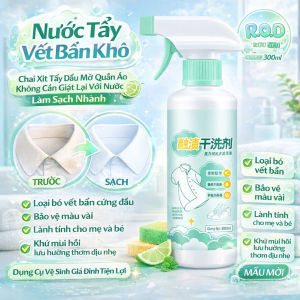 Nước Tẩy Vết Bẩn Khô Chai Xịt Tẩy Dầu Mỡ Quần Áo Không Cần Giặt Lại Với Nước Làm Sạch Nhanh Cổ Áo Vết Thức Ăn Cà Phê Thấm Sâu Loại Bỏ Vết Bẩn Cứng Đầu Bảo Vệ Màu Vải Lành Tính Cho Mẹ Và Bé Khử Mùi Hôi Lưu Hương Thơm Dịu Nhẹ Dụng Cụ Vệ Sinh Gia Đình Tiện