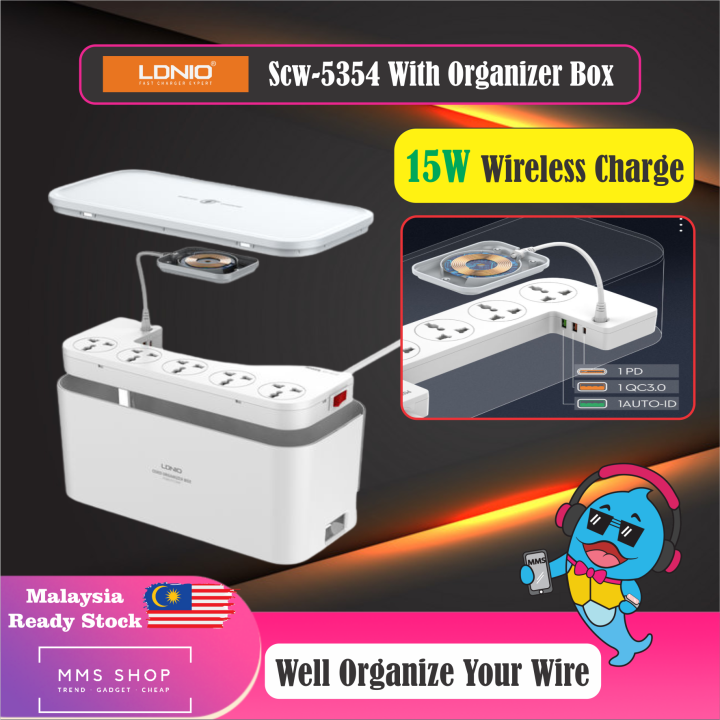 Ldnio Scw Power Strip W Wireless Charge With Pd Port Qc