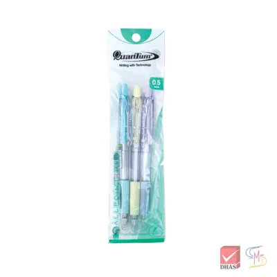 (แพ็ค 3) Quantum ปากกา ปากกาลูกลื่น เจลลูลอยด์ M5 Maxx คลีน 0.5 จำนวน 3 ด้าม
