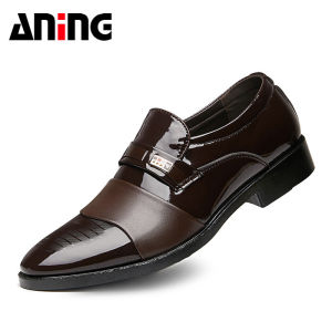 Sepatu Kulit Bisnis Pria Ukuran Plus    Slip On dengan Kotak Sepatu 8807