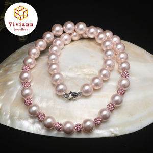 Viviann Original sterling silver High quality Pearl Necklace Women Fashion Vintage Pearl Necklace Party Necklace Elegant Chain Retro Accessories Luxury Pearls Bead Necklaces for Women Vintage Pearl Trendy Womans Choker Silver Color Jewelry Necklaces Gift