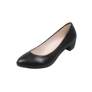 Free Shipping Shallow-Toe Work Shoes New Autumn Collection Pointed-Toe Soft Leather Casual Work Shoes High Heels WomenS Plus Sizes
