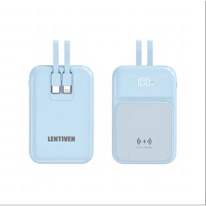 WANKEI LENTIVEN Powerbank 10000 mAh Wireless Magnetic Magsafe Fast Charging Led Display