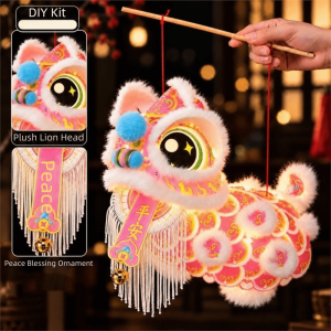 PARKOUR Ancient Chinese Style Lion Dance Lantern Cartoon New Year Luminous Lantern Blessing Handmade Portable Lantern Chinese New Year