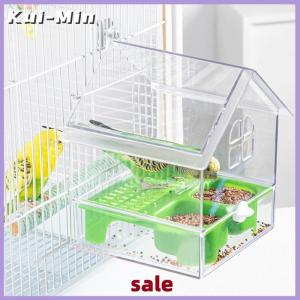 Kui-Min Hot Treo Vẹt trung chuyển ngăn chặn tán xạ chim ăn bát đa chức năng chim tắm Vẹt bồn tắm phụ kiện lồng chim