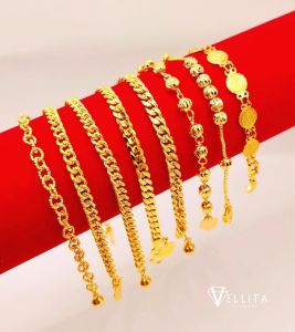 [VJ]Cop916 Bracelet "Baby - Kids" Persist916 L:13cm-14cm W:3mm - 6mm  Bracelet 999.9 Gold Plated (Rantai Tangan Baby - Budak)