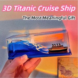 Titanic Black Pearl Cruise Ship Fluid Drift Bottle Office Desktop And Car Decoration