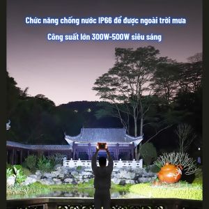 Đèn LED Năng Lượng Mặt Trời Cầm Tay LAMJAD 500W Đa Năng Chống Nước Đổi Màu