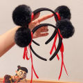 Ne Zha Headband Red Ribbon Solid Hairwear Cartoon Character Cosplay Hair Accessory. 