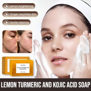 Turmeric Kojic Acid Detoxifying And Brightening Cleansing Facial Soap Turmeric Lemon Soap Brighten Skin Tone Turmeric Soap Deep Clean Facial