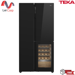 (Teka) ตู้เย็นตั้งพื้น 2 ประตู Side By Side ระบบไร้น้ำแข็งเกาะ พร้อมตู้แช่ไวน์ สูง 178 ซม. รุ่น RLF 85950 GBK