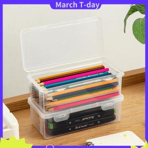 March กล่องใส่เครื่องสำอางกล่องใส่ดินสอโปร่งใสที่ใส่แปรงอายแชโดว์แบบบลัชออนที่เก็บเครื่องเขียนบนโต๊ะ