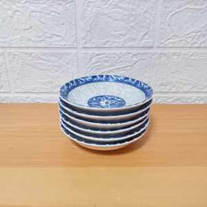 SET FOR 6 PIECES CERAMIC ORIENTAL BLUES SOY DISH / SAUCER / SIZE 4 INCHES