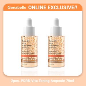 Genabelle Bundle: 2pcs. PDRN VITA Toning Ampoule 70ml | PDRN Ampoule Vitamin C Brightening Serum Dark Spot Corrector Hyperpigmentation Care Hydrating Face Serum Skin Plumping Ampoule Fine Line Care Hypoallergenic Korean Skincare