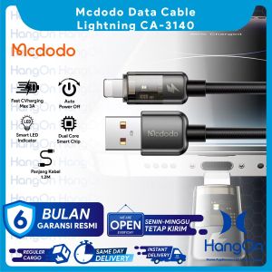 Mcdodo CA-3140 Kabel Data Transparan USB to Lightning Auto Power Off