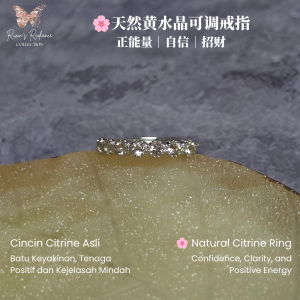 Natural Citrine Adjustable Ring Collection Silver-Plated Yellow Crystal Ring Women Jewelry Gift November Birthstone (Style #6)-RRC