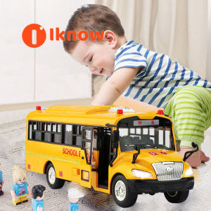 I know  big size children school bus toy model inertia car with sound light for kids toy