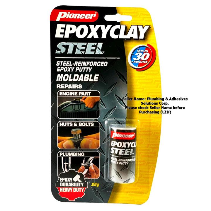 Pioneer Epoxy Clay STEEL 25grams SHORT Steel Epoxy Steel Adhesive