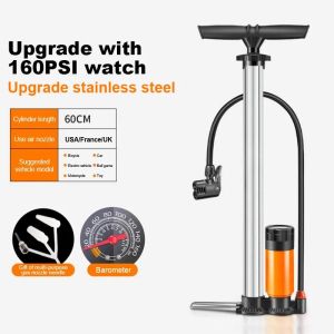 BenMaxx Bike Pump High Pressure Bike Pump Motorcycle Pump 160 PSI Pressure Motorcycle Tire Pump with Gauge Ball Car air pump for motorcycle