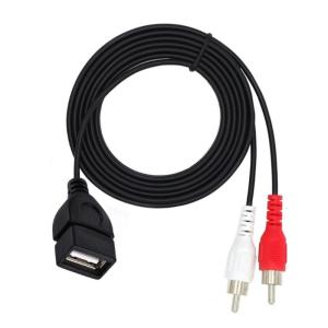 USB2.0 Đầu cắm đầu cái để 2RCA nam Adapter âm thanh chuyển đổi cáp video USB để 2RCA cáp cho HDTV truyền hình cuộn dây
