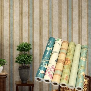 STRONGI Aluminum Foil Bottom Flower and Bird Wall Paper Waterproof Non-woven Fabric Self Adhesive Wallpaper Elegant Eco Friendly American Retro Wall Sticker for Living Room