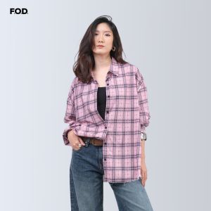 FOD Kemeja Wanita Jenny Pink Black 24047F5PB