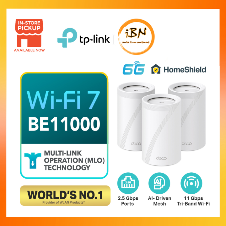 TP-Link BE11000 WiFi 7 Tri-Band Whole Home AI-Driven Mesh Wifi Router ...