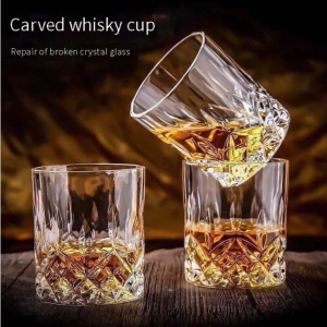 SG Stock｜Crystal Cup Whiskey Cocktail Cup Classic Glass Bar Beer Cup 2pcs