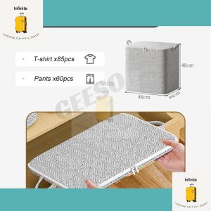 220L Storage Bag Clothes Organizer Box Baju Storage Box With Zip Simpan Kotak Simpanan Beg Penyusunan Pakaian Lemari Beg Penyimpanan Anti-Debu Lipat Penyimpanan Anti-Air Dari Bahan Non-Woven Beg Kapas Bekas Simpan 衣物 被子收纳袋