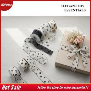 【COD】🔥🔥🔥 1Pcs DIY Making Hair Accessories 10 Yard Love Flocked Polyester Ribbon 3.8cm Soft Silk Ribbon For Holiday Decoration Packing Gifts