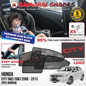 HONDA CITY GM2/ GM3 2008 - 2013 X5 MAGNET KUAT Sunshade SAMURAI SHADES Magnetik Sun Shade Pelindung Matahari Kereta [FREE🎁]