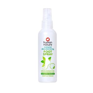 Human Nature Deodorizing Foot Spray 100ml with Tea Trea Oil and Aloe Extract | Antibacterial Deodorizing Purifying Refreshing Fast-Drying (No Harmful Chemicals)