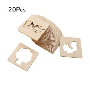 20sets Mainan Anak Menggambar Templat Lukisan Diy Kayu Stensil Mainan Lukisan Mainan Coret Coret Anak Mainan Anak Edukasi