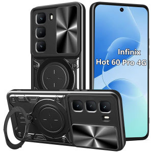 Heavy Duty Protective Cover For Infinix Hot 60 Pro Pro+ Plus 4G Case With Ring Stand Holder Lens Protection Fundas Coque Capa