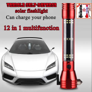 Outdoor Strong Light Flashlight Solar Multi-function Sound and Light Flashlight Emergency Fire Rescue Emergency Function