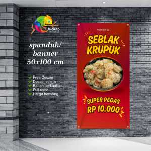 Cetak Spanduk Banner Seblak Kerupuk Super Pedas