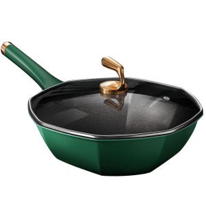 Panci Wajan Premium Persegi Delapan Maifan Stone 32 cm Anti Lengket Double Bottom Frypan