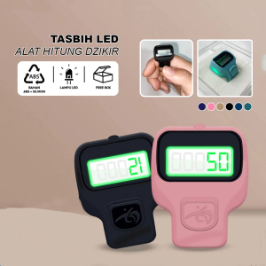 Tasbih Digital Cincin Led Mini Alat Penghitung Buat Hitam Tasbih Digital LED Alarm Finger Counter Alat Hitung Digital Cincin Alat Zikir