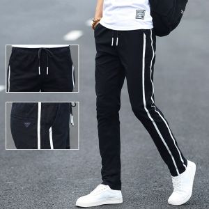 Seluar gaya bergaya korea baru sukan seluar Jogger berjalur lurus untuk lelaki
